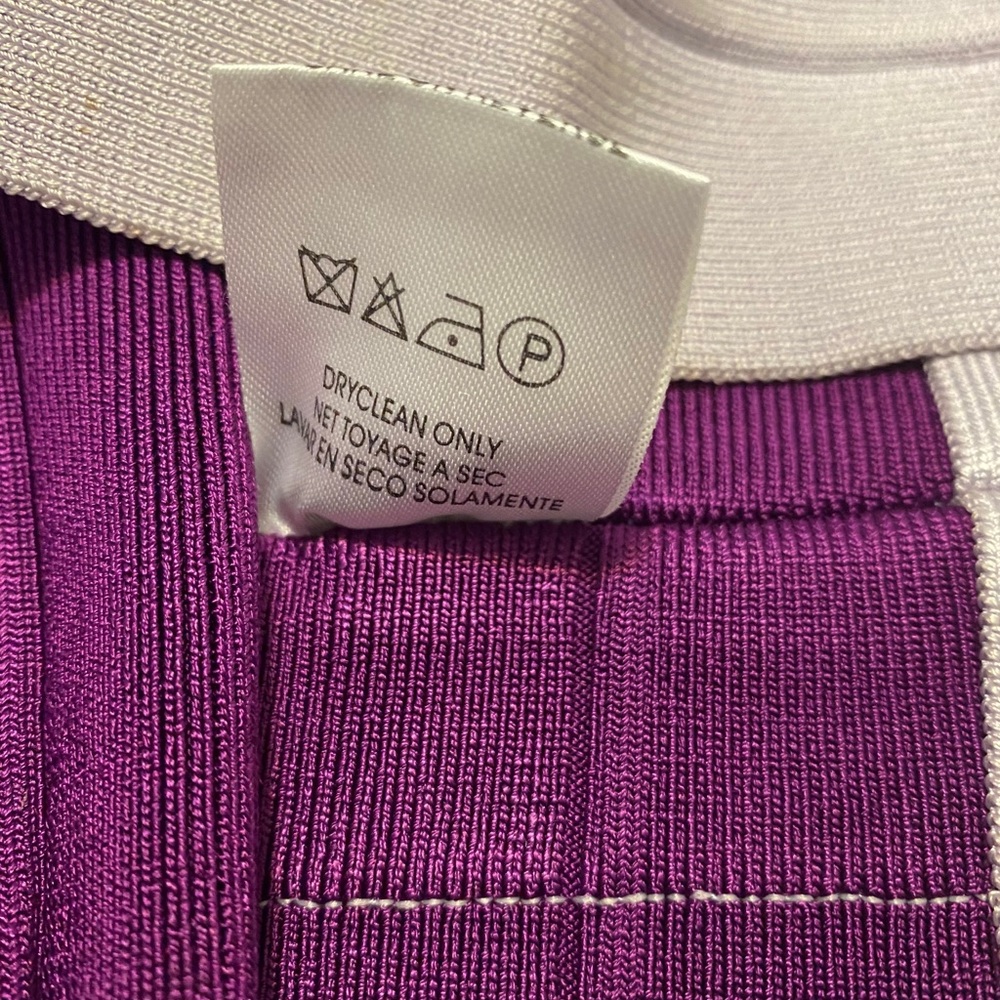 Herve Leger Keit Bandage Mini Dress Purple Sz XS - Picture 11 of 13